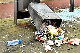02-01-2020 Breda - In de Hoge Vucht zijn ook verschillende afvalbakken opgeblazen. Een soortgelijke bak die is opgeblazen koste in 2016 &euro; 280,- euro. - Fotokrant