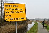 27-01-2023 Breda - Een deel van natuurgebied De Vierde Bergboezem zal voor 7 maanden worden afgesloten. Aldus dit bord. - Fotokrant