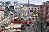 16-02-2023 Breda - Al maanden is men druk bezig met het doortrekken van het water rond de binnenstad. Hier is men voor het project bezig met het onder water storten van onderwater beton. - Fotokrant