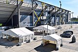 07-04-2020 Breda - Achter het stadion van NAC is een Corona test Drive In gebouwd. Hier kan zorgpersoneel zich op afspraak laten testen. - Fotokrant