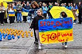 24-02-2024  Breda - Herdenking van het begin van de  oorlog in Oekraine door Oekrainse vluchtelingen op de Grote Markt in Breda. - Fotokrant