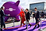 25-03-2019 Breda -  Voor het stadion werd koningin Maxima ,Commisaris van de koning Wim van der Donk en burgemeester Paul Depla  begroet door minister Arie Slob. - Fotokrant