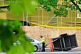 02-05-2019  Breda -Op de Tramsingel doet de politie onderzoek naar een ernstig ongeval met een kantelende aanhangwagen en een fietsster. - Fotokrant