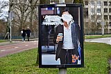18-03-2021 Breda - De VVD heeft de verkiezingen gewonnen. In Breda is niet iedereen daar blij mee.  Meerdere verkiezingsposters met daarop Mark Rutte  zijn beklad met witte verf. - Fotokrant