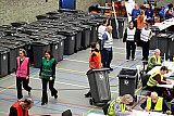 19-03-2026 Breda -  Achter in de sporthal staan de stembussen die uit de stembureaus gehaald zijn opgesteld.  - Fotokrant