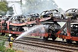 14-09-2022 Etten Leur -  Het treinverkeer van en naar Breda ligt de hele middag op het traject Breda- Roosendaal stil nadat er een goederentrein met Hybride auto's in brand heeft gestaan.
 - Fotokrant