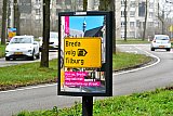 18-01-2025 Breda - 
In de stad hangen posters met de oproep aan Breda om Tilburg te volgen en te stoppen met vleesreclame op straat.   - Fotokrant